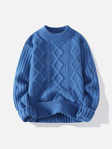 Makersluxe® - Solid Color Twist Knit Sweater
