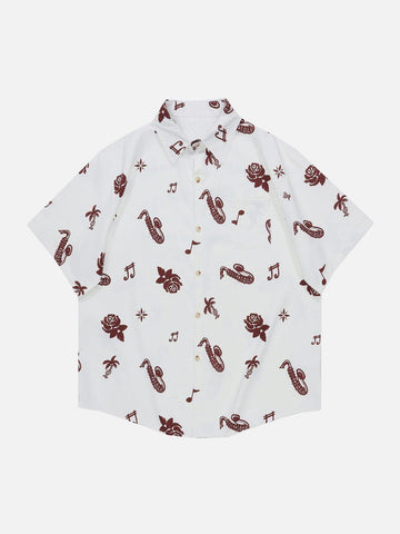Makersluxe® - Solid Colour Print Short Sleeve Shirt