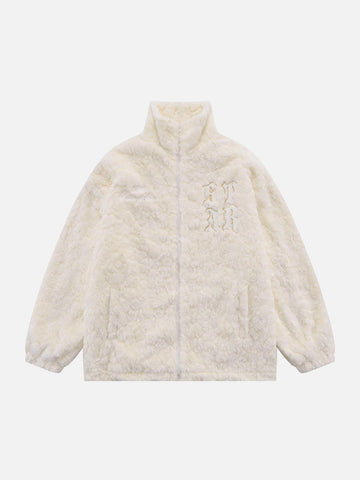Makersluxe® - STAR Embroidery Plush Winter Coat