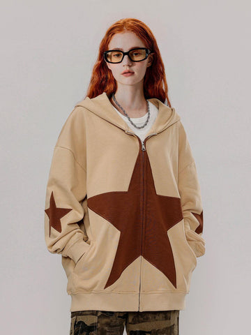 Makersluxe® - Star Graphic Print Hoodie
