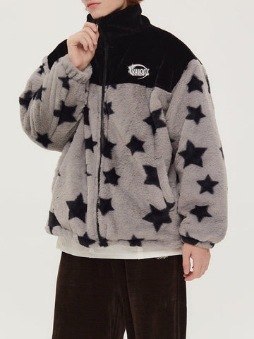 Makersluxe® - Star Panel Sherpa Winter Coat