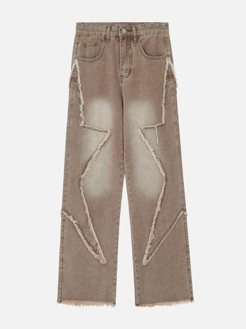 Makersluxe® - Star Patchwork Jeans