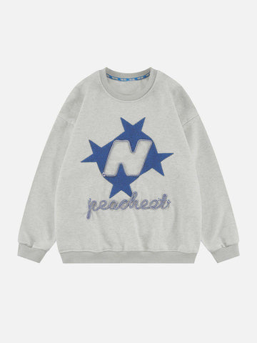 Makersluxe® - Star Terry Embroidered Sweatshirt