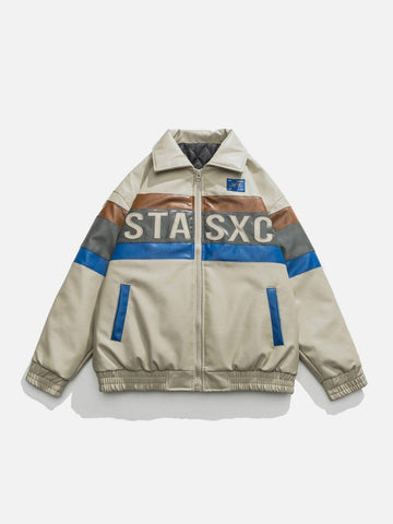 Makersluxe® - STASXC Patchwork PU Winter Coat