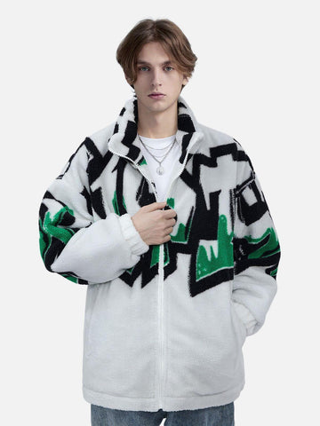 Makersluxe® - Stereoscopic Letter Sherpa Coat