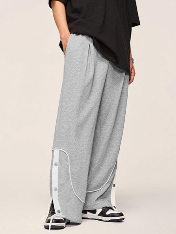 Makersluxe® - Stripe Buckle Drawstring Sweatpants