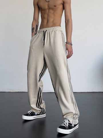 Makersluxe® - Striped High Waist Sweatpants