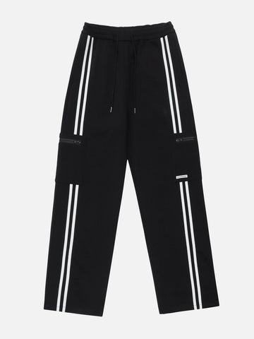Makersluxe® - Striped Side Pockets Sweatpants