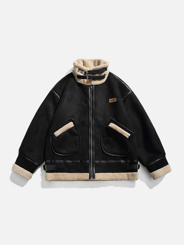 Makersluxe® - Suede Motorcycle Winter Coat