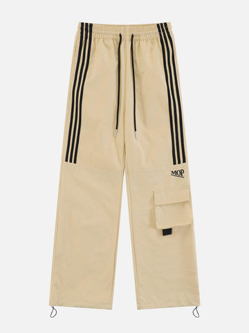 Makersluxe® - Tapered Leg Striped Sweatpants