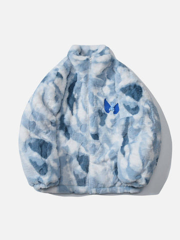 Makersluxe® - Tie Dye Angel Bunny Label Sherpa Coat