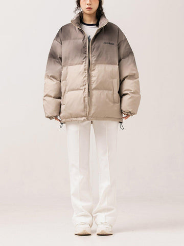 Makersluxe® - Tie-Dye Gradient Print Winter Coat