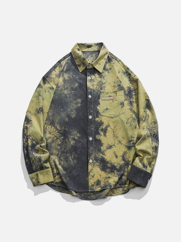 Makersluxe® - Tie Dye Tree Print Long-Sleeved Shirt