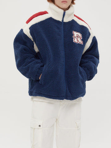 Makersluxe® - Vintage Contrast Sherpa Coat