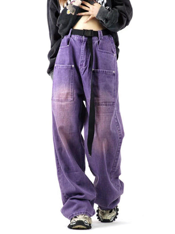 Makersluxe® - Vintage Distressed Large Pocket Jeans