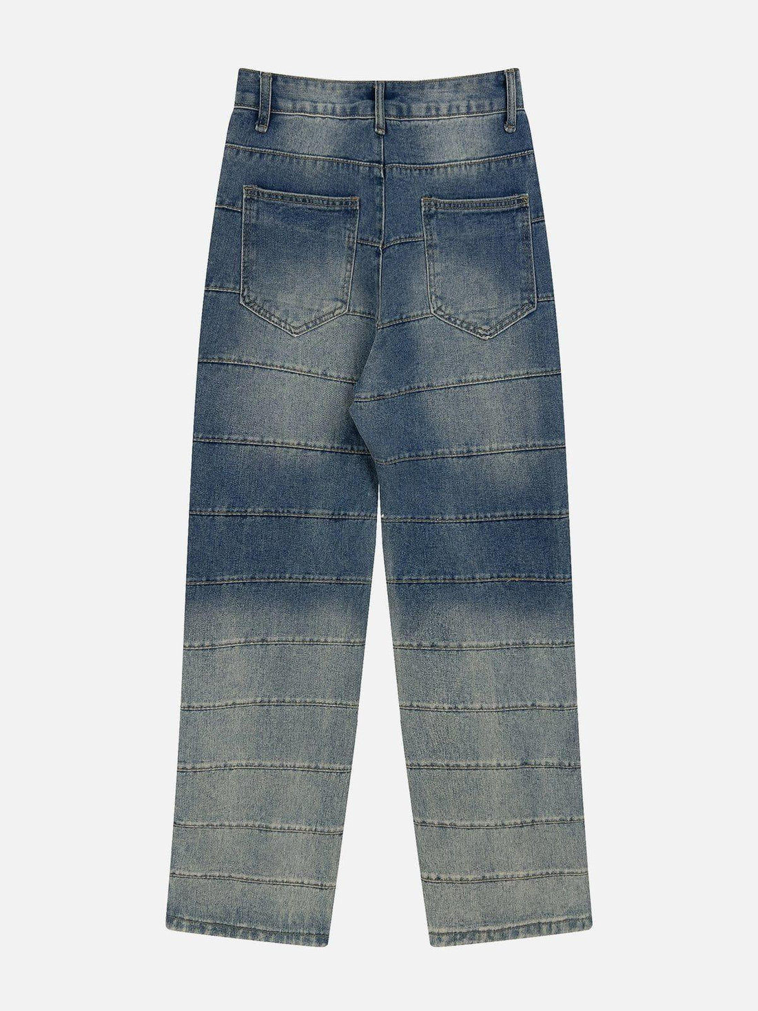 Makersluxe® - Vintage Distressed Wash Patchwork Jeans