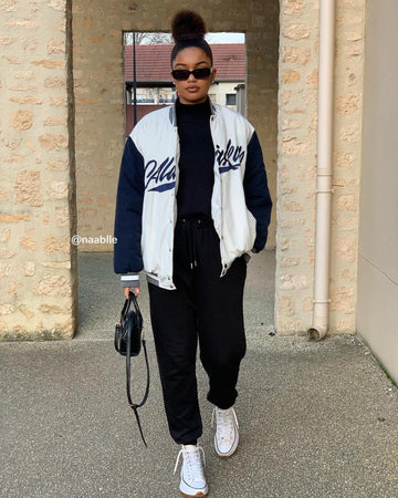 Makersluxe® - Vintage Letter Printing Stitching Coat
