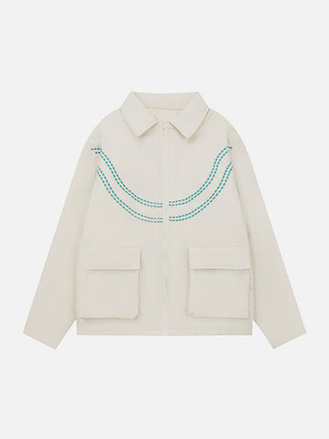 Makersluxe® - Vintage Patch Letters Winter Coat