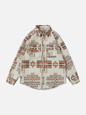 Makersluxe® - Vintage Plaid Embroidery Shacket