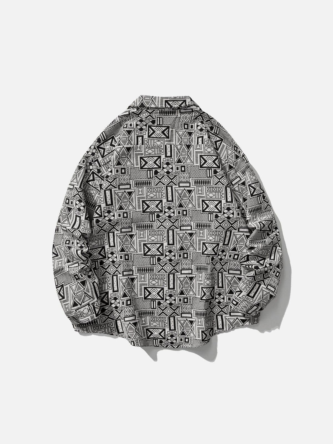 Sneakerland® - Vintage Rectangle Print Shacket