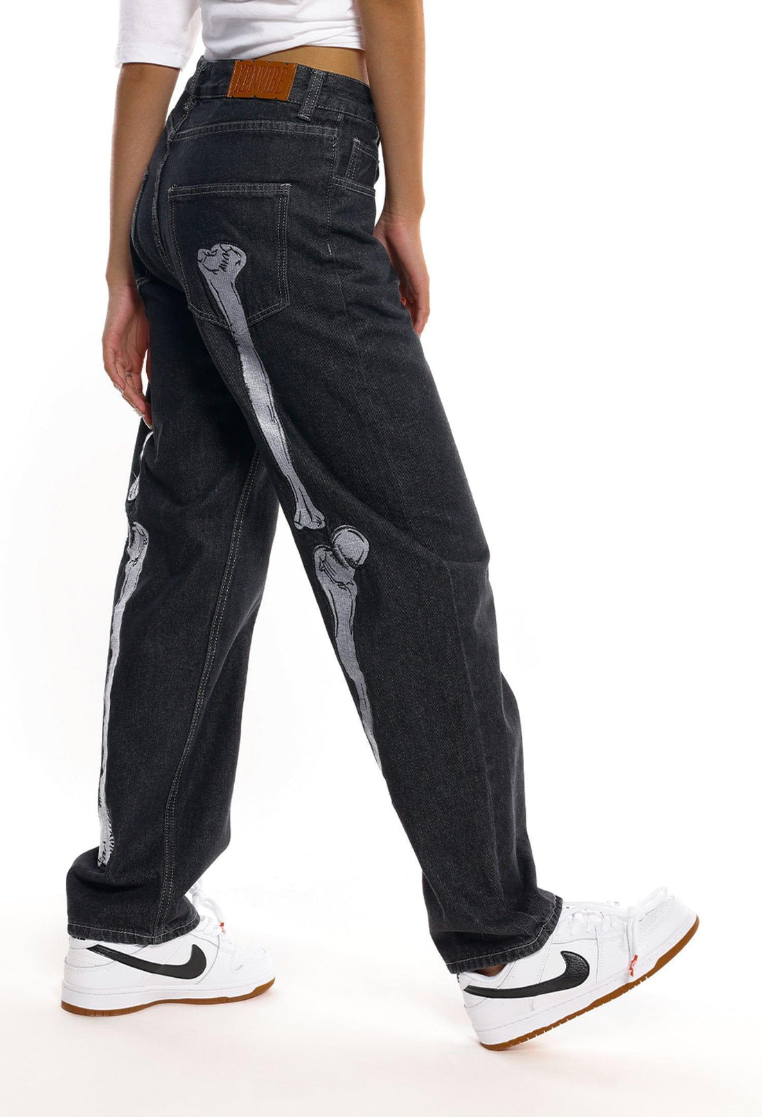 Makersluxe® - Vintage Skull Bone Embroidery Jeans