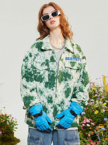 Makersluxe® - Vintage Tie Dye Print Jacket