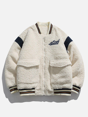 Makersluxe® - Vintage Varsity Sherpa Winter Coat