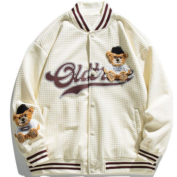 Makersluxe® - Waffle Letterman Jacket Bear