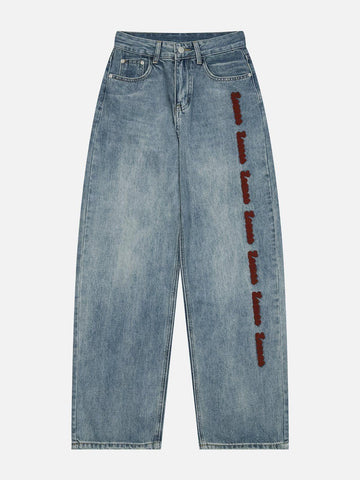Makersluxe® - Washed Embroidery Jeans