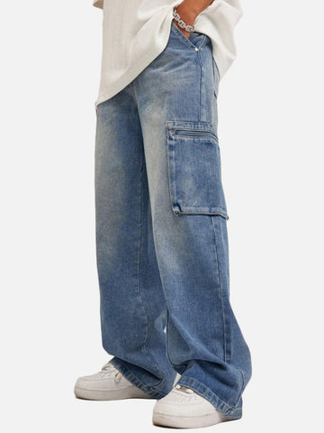 Makersluxe® - Washed Large Pocket Jeans