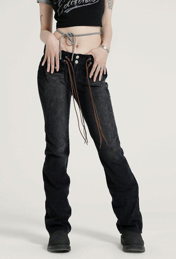 Makersluxe® - Washed Old Lace Slim Fit Jeans