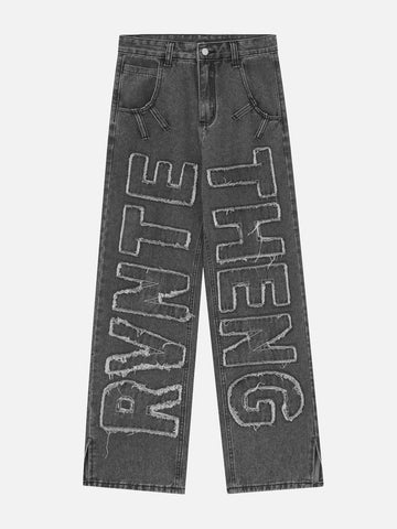 Makersluxe® - Washed Patchwork Jeans