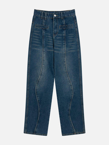 Makersluxe® - Washed Patchwork Jeans