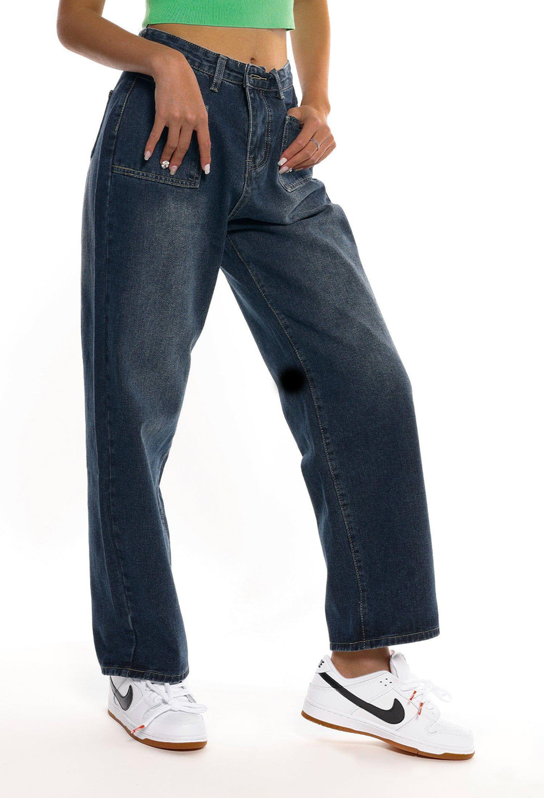 Makersluxe® - Wide Leg Straight Jeans