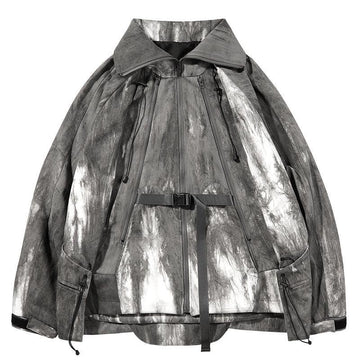 Makersluxe® - Zip Up Techwear Lapel Jacket Tie Dye