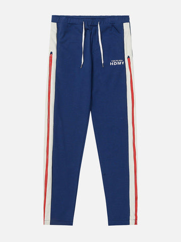 Makersluxe® - Zipper Panel Striped Sweatpants