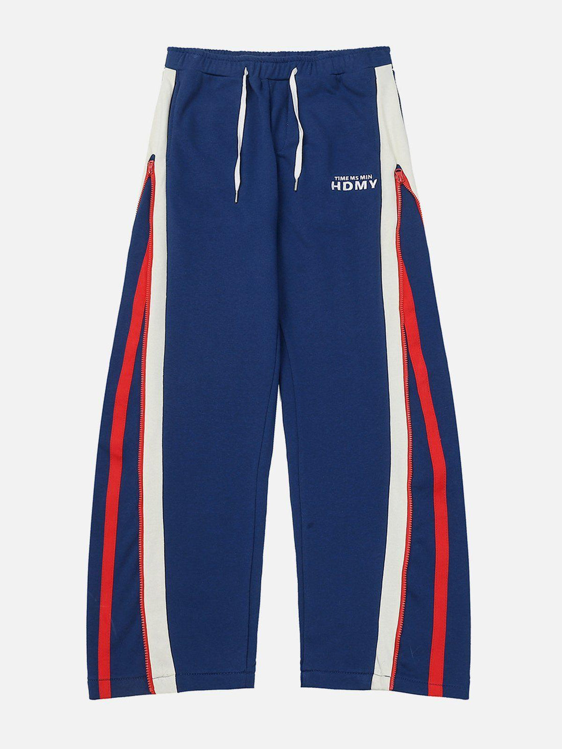 Makersluxe® - Zipper Panel Striped Sweatpants