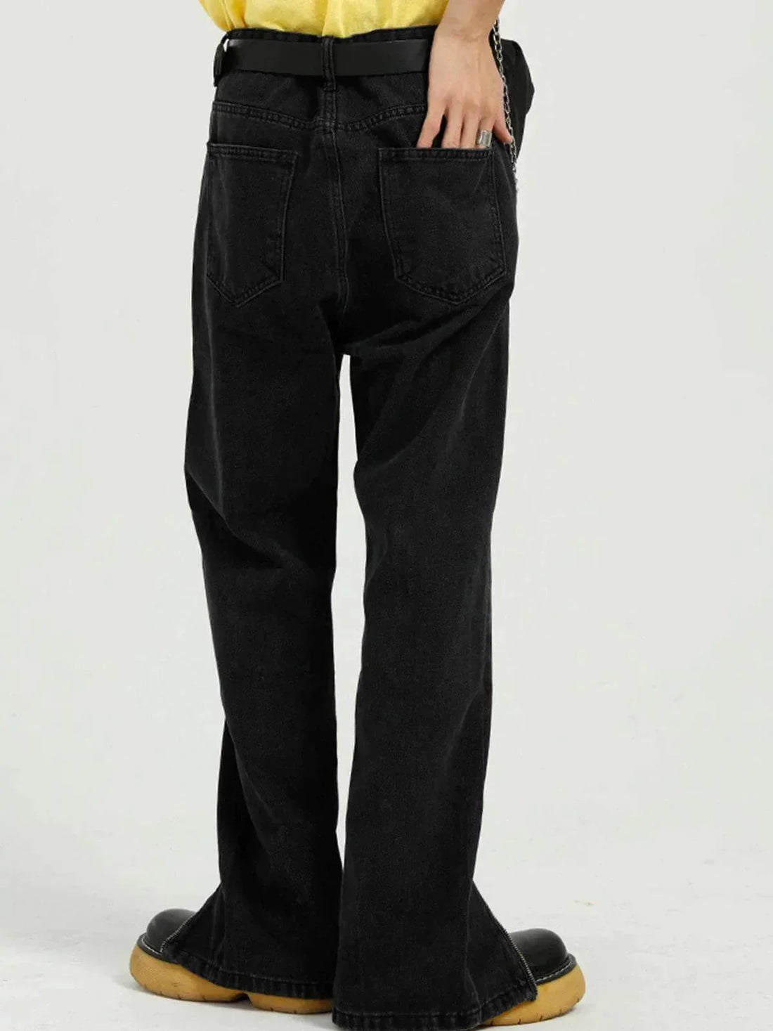 Makersluxe® - Zippered Straight-Leg Jeans