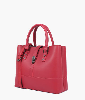 Maroon multi-compartment shoulder bag