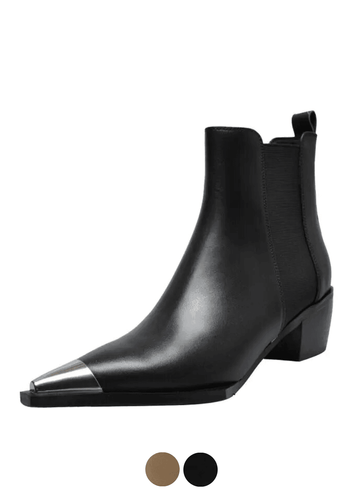 Makersluxe Shoes Ferrez Women's Metal Ladies Pointed Toe Ankle Boots
