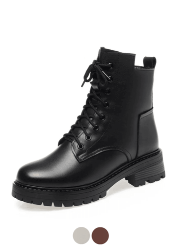 Makersluxe Shoes Nuria Women's Genuine Leather Warm Ankle Boots