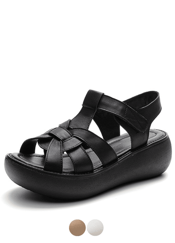 Makersluxe Shoes Macry Women's Peep Toe Wedges Sandals