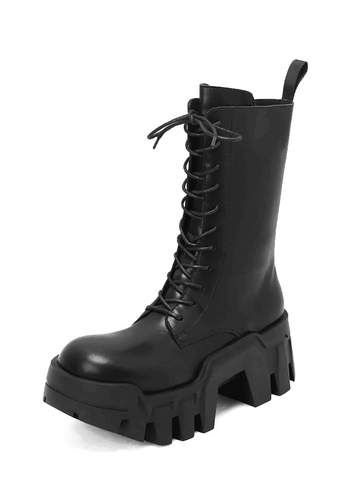Makersluxe Shoes Slora Women's Mid Calf Black Boots