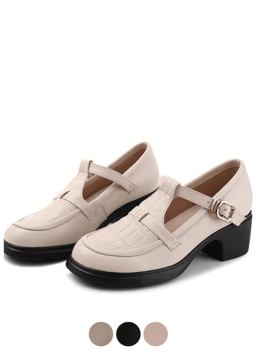 Makersluxe Shoes Sara Women's Square Heel Pumps