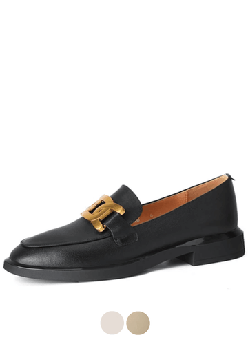 Makersluxe Shoes Mariana Women's Metal Decoration Leather Loafers