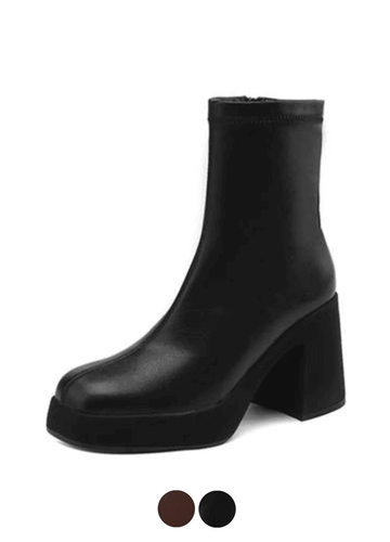 Makersluxe Shoes Sharon Women's Square High Heels Platform Boots