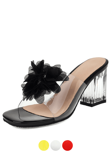 Makersluxe Shoes Elia Women's Transparent Heel Sandals