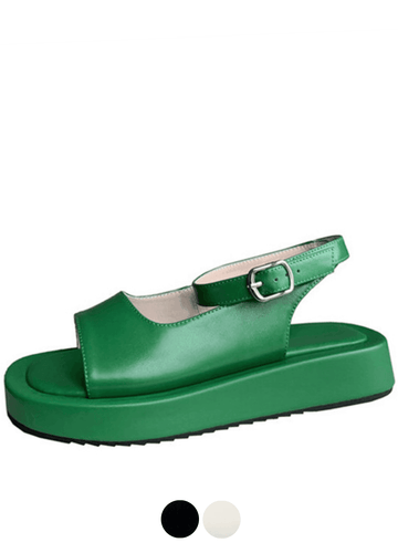 Makersluxe Shoes Lucy Women's Buckle Strap Leather Sandals