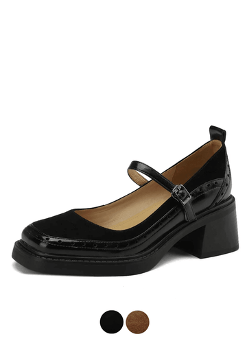 Makersluxe Shoes Hanna Women's Leather Carving Design Pumps
