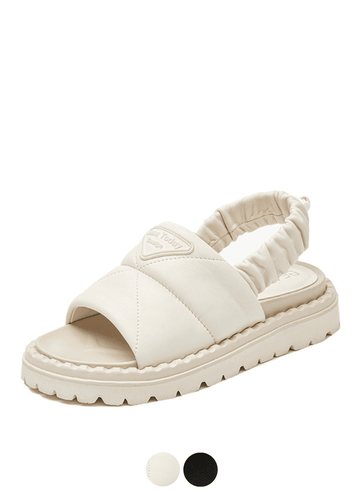 Makersluxe Shoes Litcy Women's Leather Elastic Band Sandal